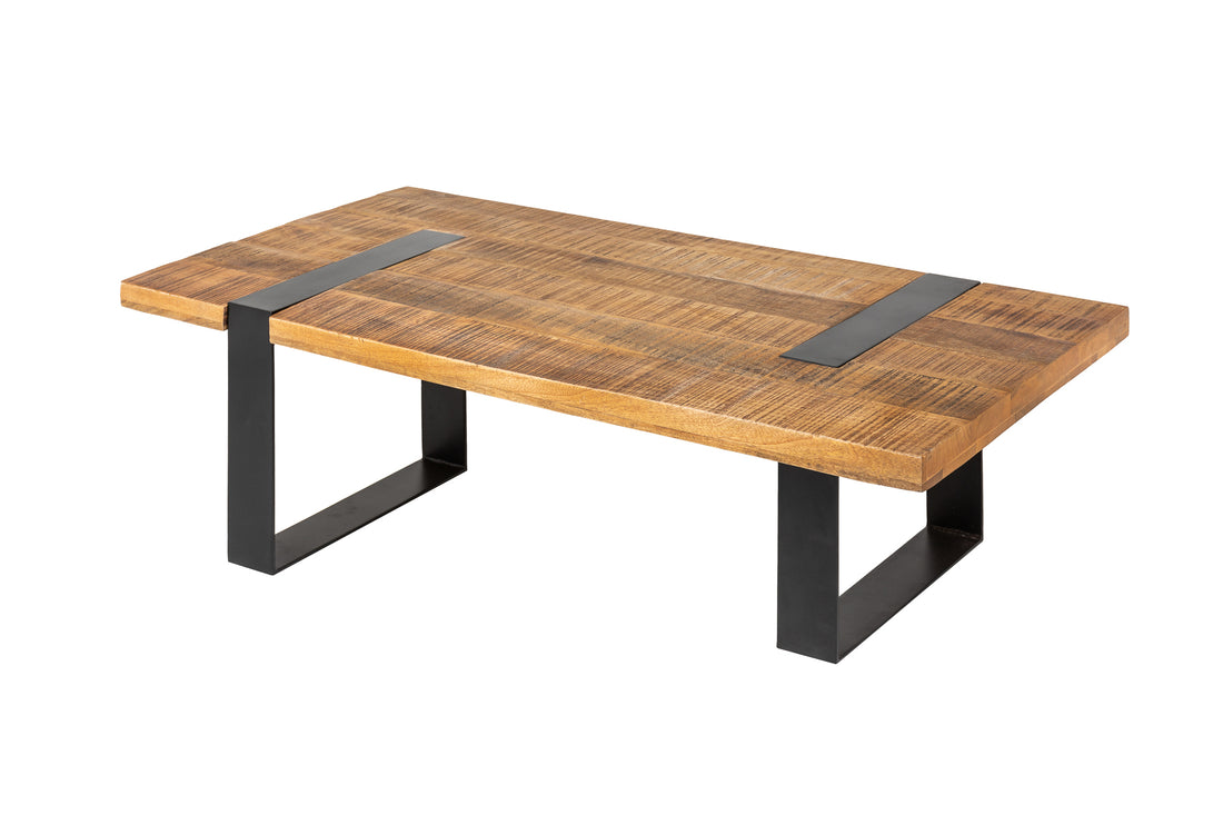 Coffee Table Blacksmith Asymmetrical 100cm Mango Wood Natural