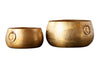 Set Of 2 Flower Pots Orient 29cm/37cm Metal Gold
