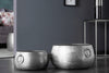 Set Of 2 Flower Pots Orient 29cm/37cm Metal Silver