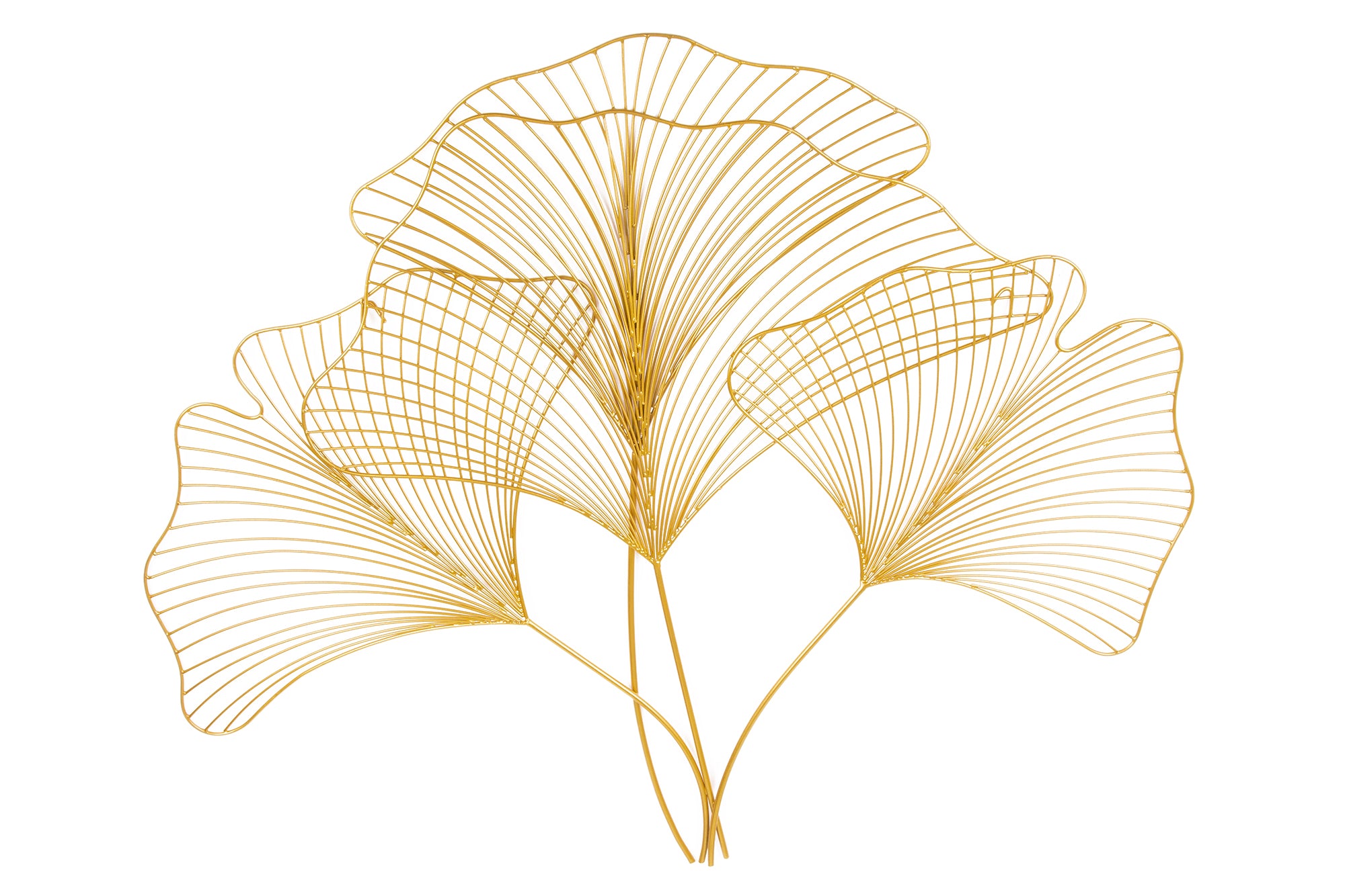 Wall Decoration Ginkgo 90cm Metal Gold