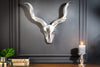 Decorative Antler Rodeo 53cm Metal Silver