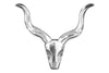 Decorative Antler Rodeo 53cm Metal Silver