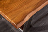Coffee Table Monolith 110cm Acacia Wood Honey Chrome