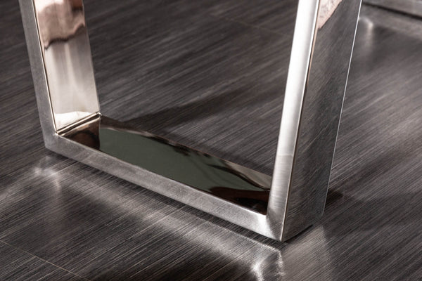Coffee Table Monolith 110cm Acacia Wood Honey Chrome
