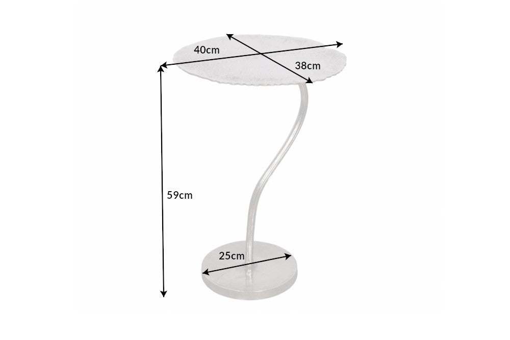 Side Table Blossom 59cm Metal Silver