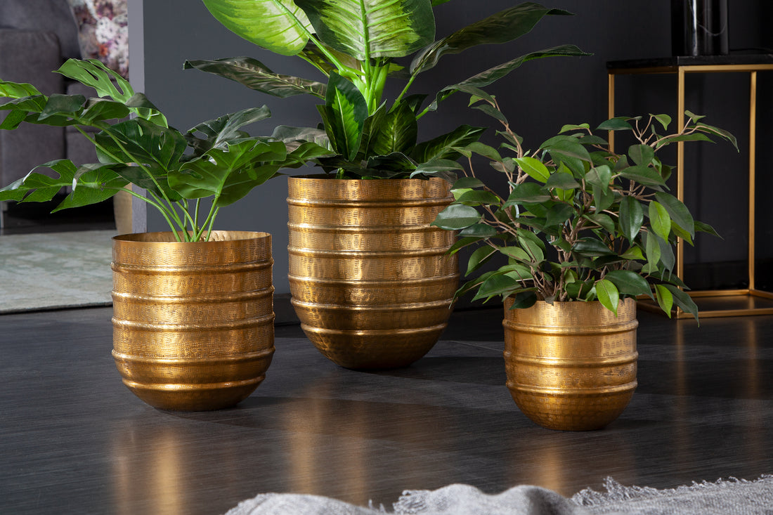 Flower Pots Mandala Gold - Set of 3