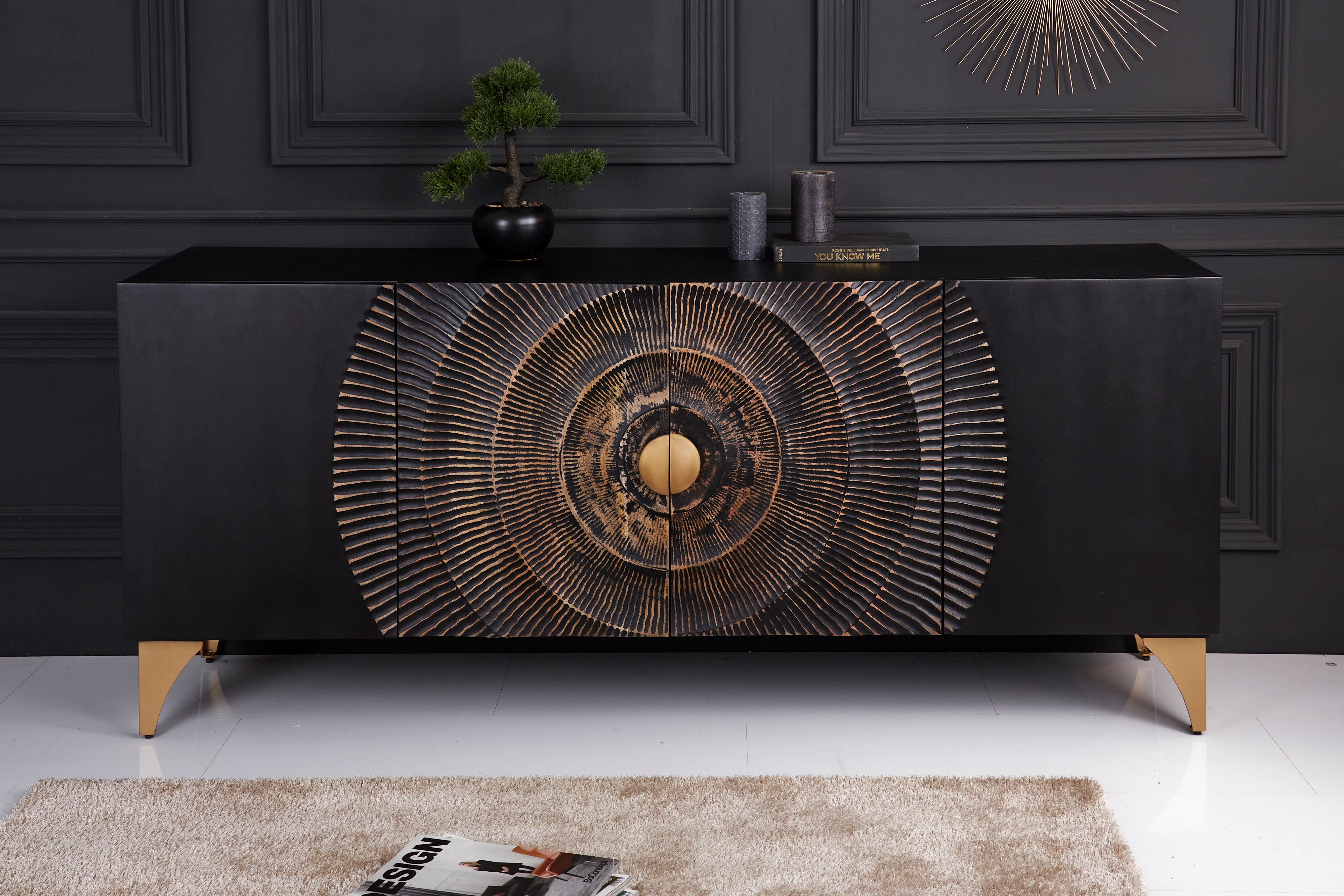 Sideboard Golden Eye 177cm Mango Wood Black