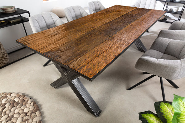 Dining Table Barracuda X-Frame 180cm Recycled Wood