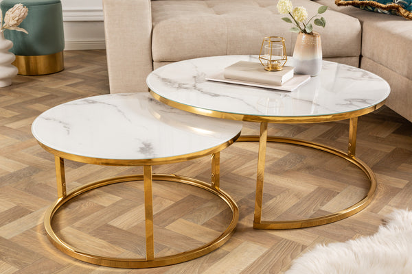 White marble look coffee clearance table