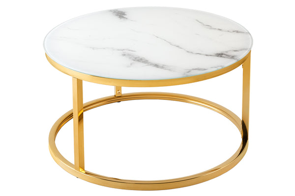 Coffee Table Elegance 60cm Marble Look White