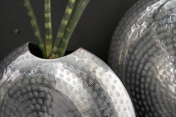 Vase Oriental Metal Silver - Set of 2
