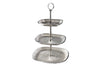 Three Tier Cake Stand Orient 44cm Vintage Metal Silver