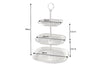 Three Tier Cake Stand Orient 44cm Vintage Metal Silver
