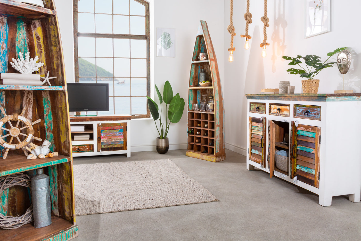 Coffee Table Sri Lanka 70cm Mango Recycled Wood White