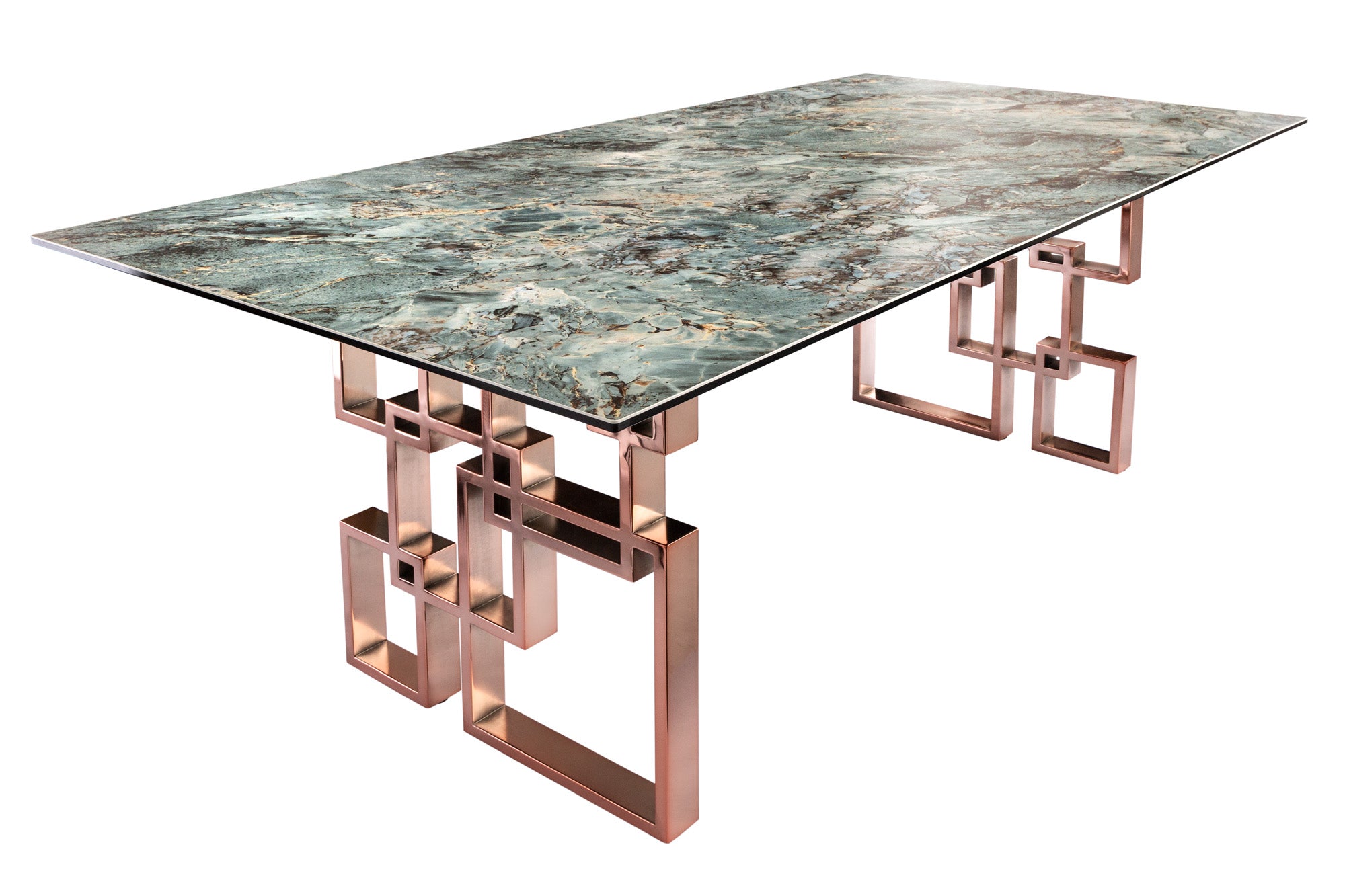 Dining Table Monarch 200cm Ceramics Marble Look Turquoise