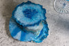 Set Of 4 Coaster Stones 11cm Agate Blue