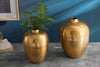 Vase Oriental 27-31cm Hammered Metal Gold Set of 2