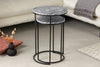 Set Of 2 Round Side Tables Elements 45cm/55cm Marble Grey