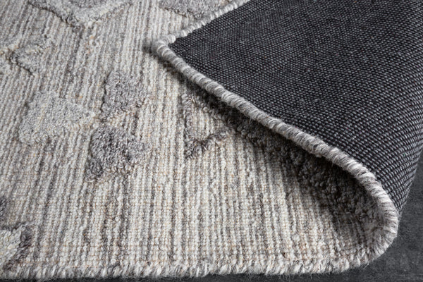 Hand-woven Rug Aztec 230x160cm Wool Grey
