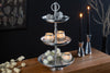 Three Tier Cake Stand Orient 47cm Hammered Aluminium Silver