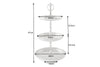 Three Tier Cake Stand Orient 50x26cm Hammered Metal Silver