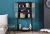 Cabinet Dura 150cm Ribbed Glass Metal Black