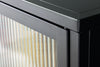 Cabinet Dura 150cm Ribbed Glass Metal Black