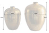 Set Of 2 Vases Oriental 27cm/32cm Hammered Metal Gold