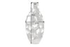 Vase Organic Orient 45cm Hammered Metal Silver