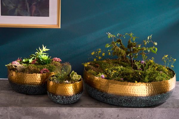 Flower Pot Orient 52cm Metal Gold