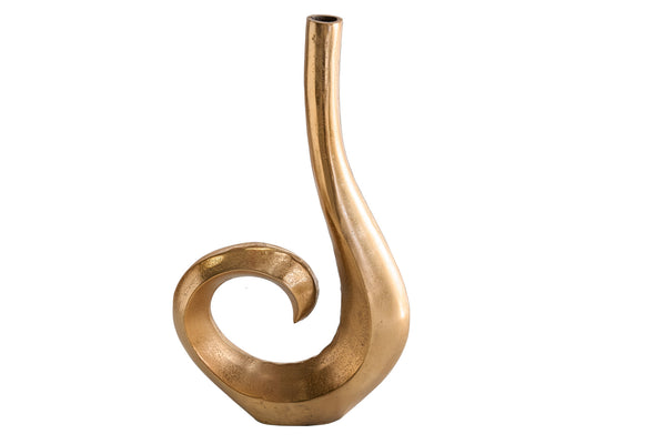 Vase Wave 47cm Metal Gold