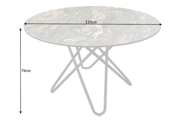 Dining Table Horizon 120cm Ceramic Natural Stone Taupe
