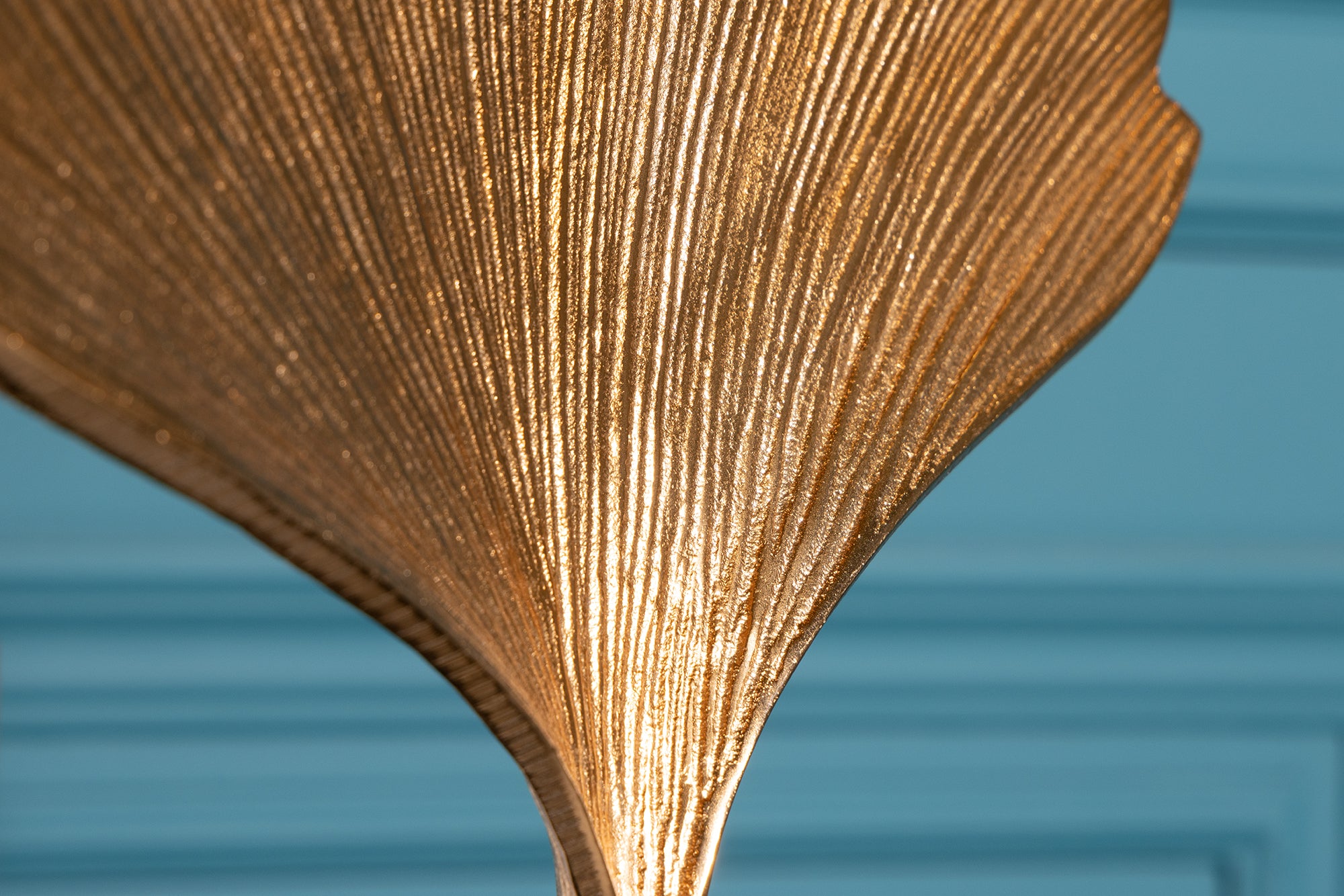 Decorative Sculpture Ginkgo 44cm Metal Gold