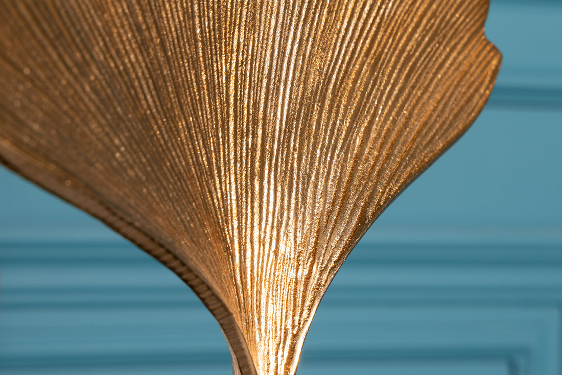 Decorative Sculpture Ginkgo 44cm Metal Gold
