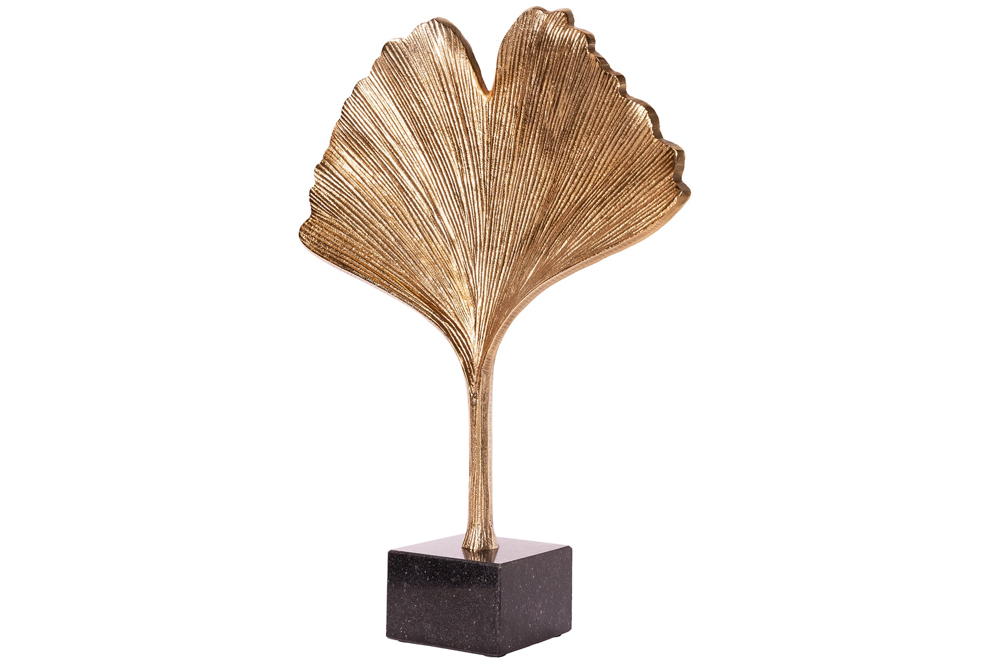 Decorative Sculpture Ginkgo 44cm Metal Gold