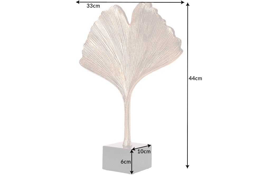 Decorative Sculpture Ginkgo 44cm Metal Gold