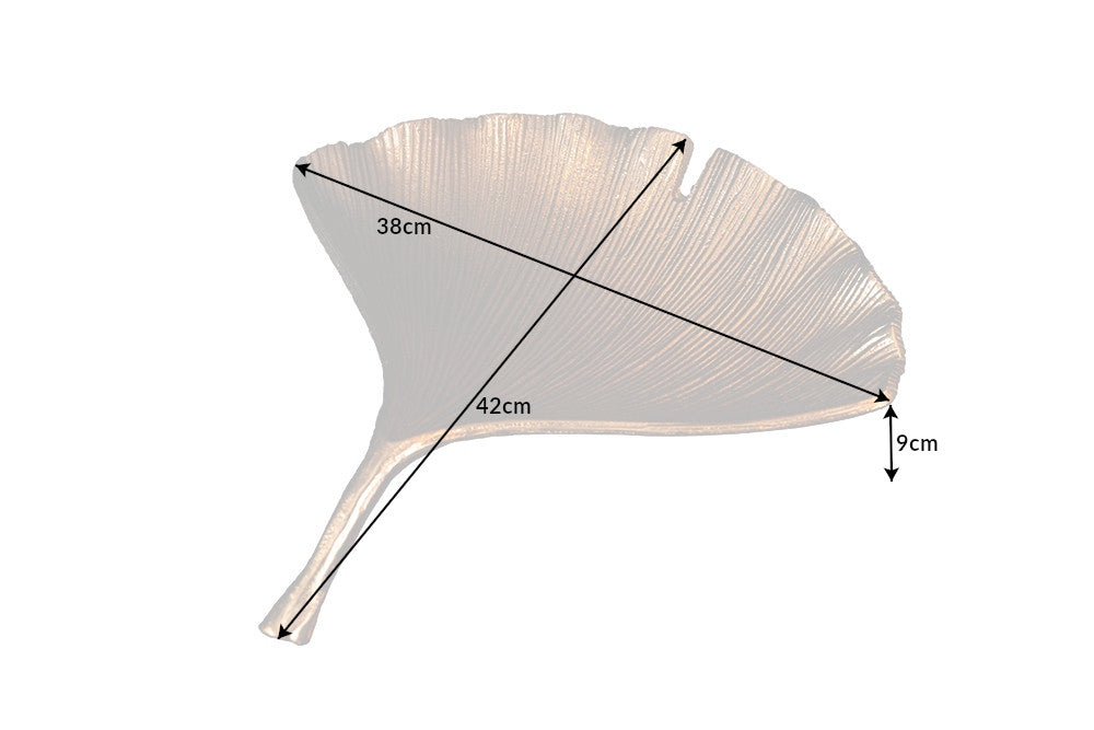Decorative Bowl Ginkgo 42cm Metal Gold
