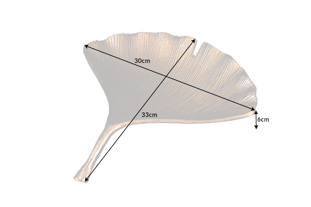 Decorative Bowl Ginkgo 33cm Metal Gold