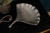 Decorative Bowl Ginkgo 33cm Metal Silver