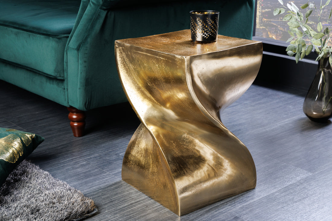 Side Table Twist 45cm Gold