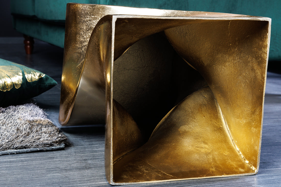Side Table Twist 45cm Metal Gold