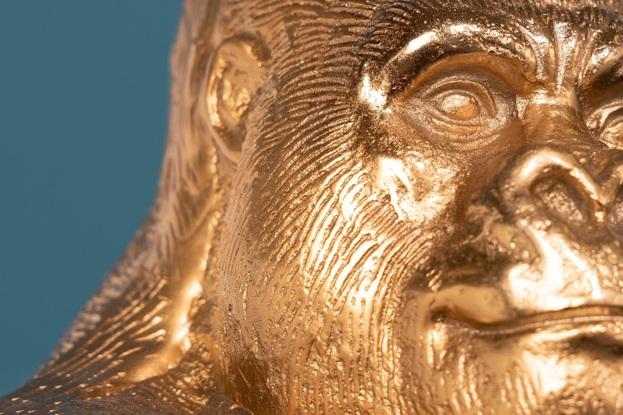 Gorilla Kong Figure 43cm Aluminium Gold
