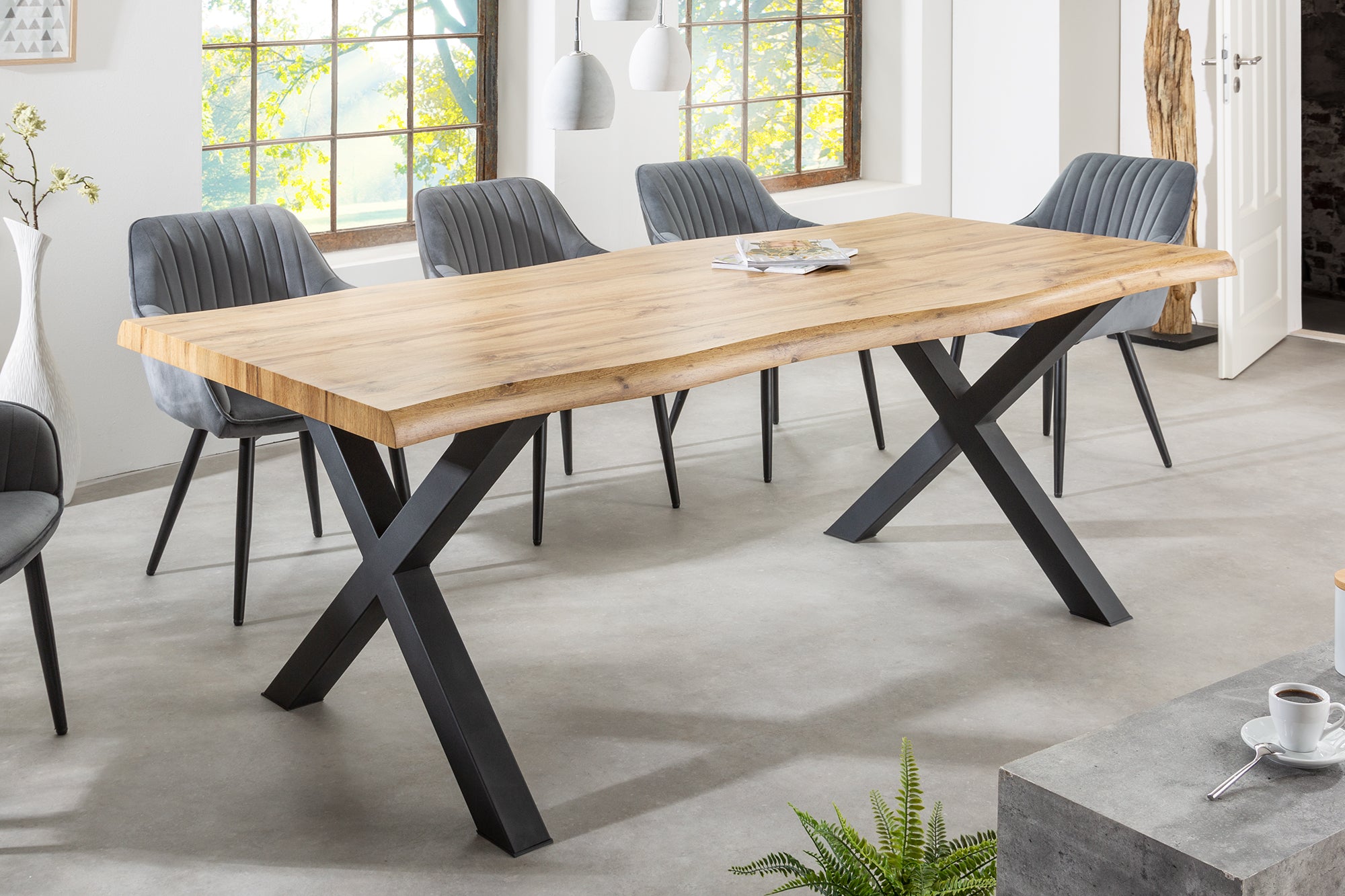 Dining Table Cortez 200cm Wild Oak Look X-Frame
