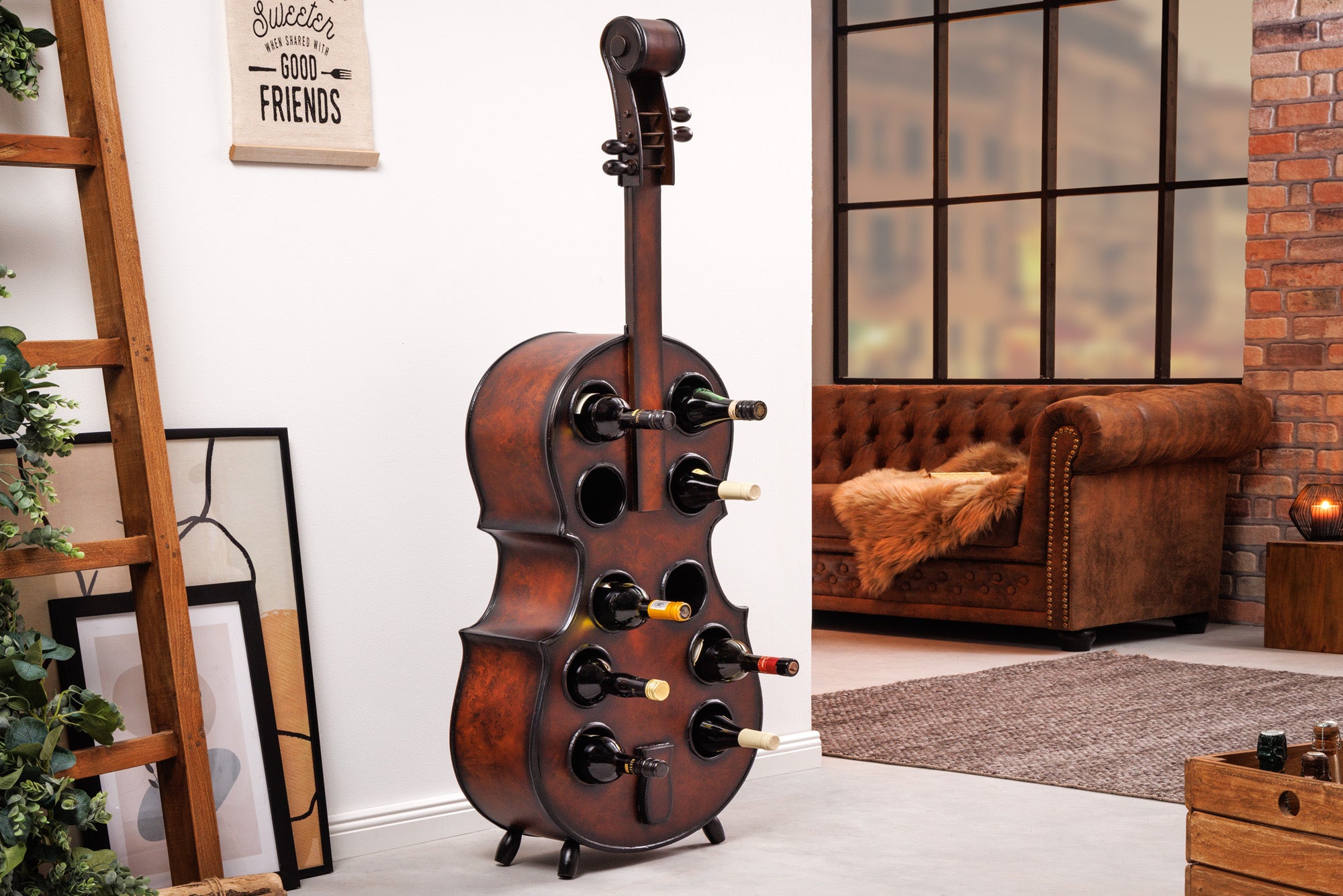 Wine Rack Cello 135cm Pine Wood