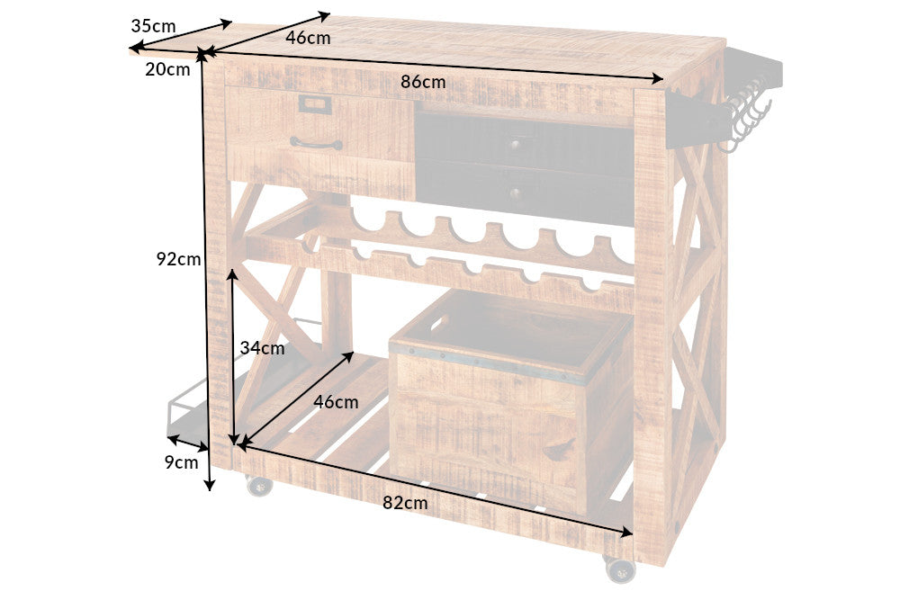 Bar Cabinet Sonora 86cm Mango Wood Natural