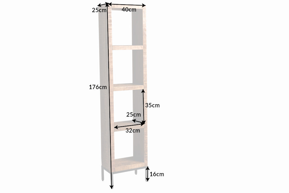 Shelf Rack Blacksmith 176x40cm Mango Wood Natural