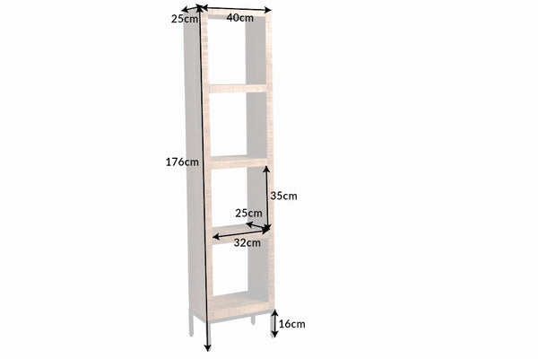 Shelf Rack Blacksmith 176x40cm Mango Wood Natural