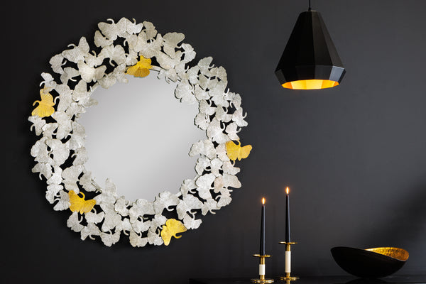 Mirror Ginkgo Leaves 92cm Silver Gold