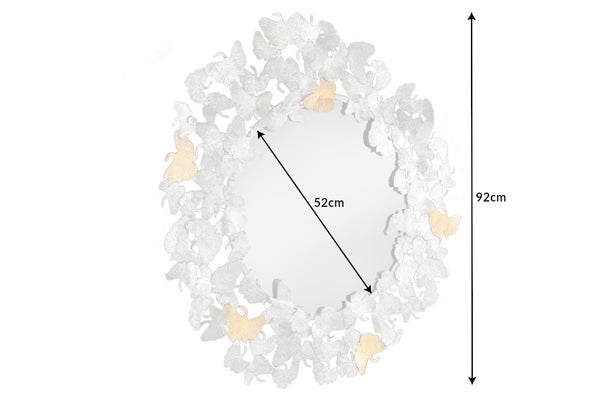 Mirror Ginkgo Leaves 92cm Metal Silver Gold