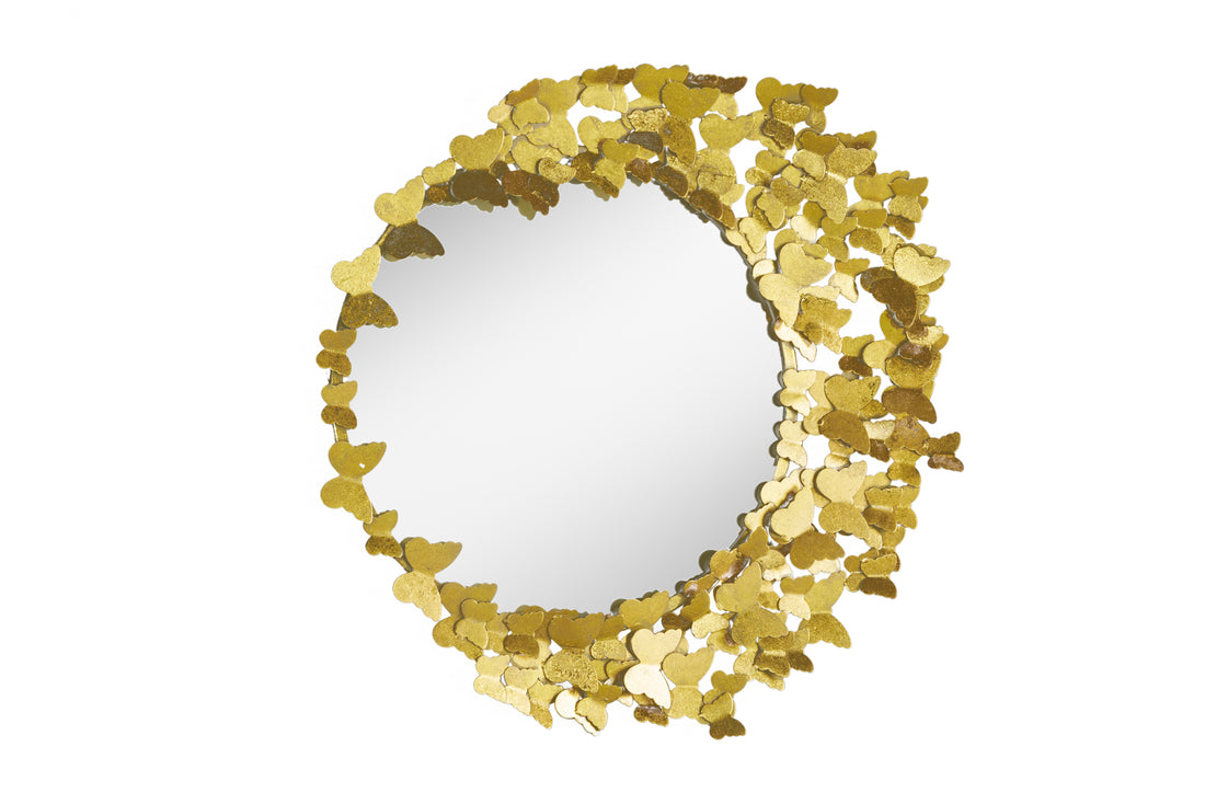 Mirror Butterfly Asymmetrical 78cm Metal Gold